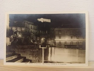Napoli di notte dettaglio Piazza San Ferdinando foto cartolina Sagri anni '20 - Foto 1 di 3