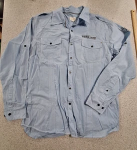 Camisa informal Maddox para hombre, talla XL, mangas largas, azul, algodón - Imagen 1 de 11