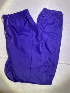 Vintage Reebok Track Pants Unlined Mens Size S Windbreaker Purple Zip Y2K - Picture 1 of 9