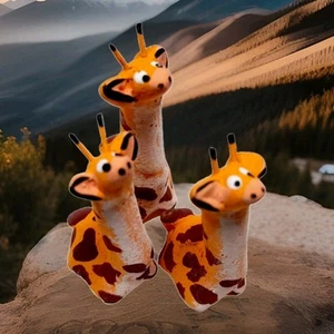 Handgefertigte Giraffenfamilie Miniatur Ton Figuren 3er Set - Bild 1 von 6