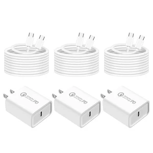 For Samsung Android Cell Phone iPhone 17 Fast PD Wall Charger USB-C Type C Cable - Picture 1 of 25