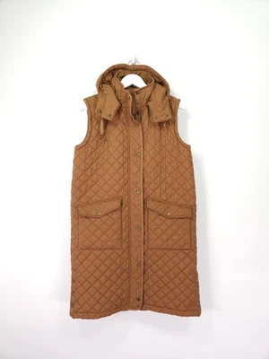 Joules Gilet Size 14 Rust Tan Brown Chatham Longline Detachable Hood Bodywarmer - Image 1 of 4