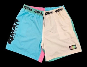 Slunks Herren Medium/Large gefüttert mehrfarbig 4Mann Volley Sport Shorts - Bild 1 von 6