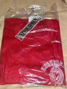 Vintage 80s Cincinnati University Shirt Red X-Large Made USA NOS. Paket - Bild 1 von 5