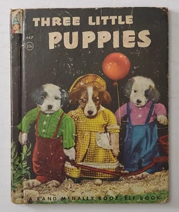 Three Little Puppies hardback book Ruth Dixon 1956 Rand McNally & Company - Picture 1 of 13