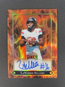 Lanorris Sellers 1/1 RC Auto. Hoja de metal 2025: fuego 1 de 1. Carolina del Sur, NFL - Imagen 1 de 4