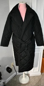 GB Juniors Long Quilted Nylon Wrap Puffer Coat in Black Size: XS #GB3080LWR NWT - Picture 1 of 3