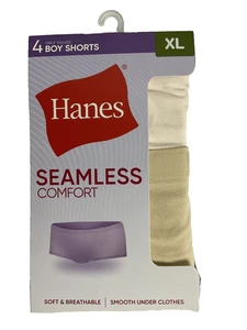 Hanes Girls' Boy Shorts underwear 4 pack X-Large seamless comfort breathable - Picture 1 of 10