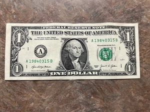 March 15 1984 19840315 Birthday Anniversary $1 One Dollar Fancy Serial Number - Picture 1 of 4