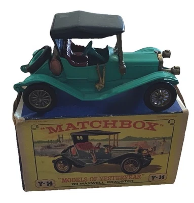 Caja de cerillas vintage de antaño 1911 MAXWELL ROADSTER Y-14 modelo original en caja Foto 1 de 4