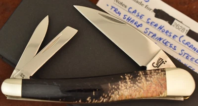 CUCHILLO WHITTLER ESTUCHE XX EE. UU. CABALLITO DE MAR PERSONALIZADO OBRAS DE ARTE PIEDRA TAMBORILEADA (26281 Foto 1 de 4