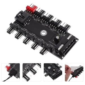 Computer Fan Extension Adapter Cooling Fan Hub Computer Cooler Hub - Afbeelding 1 van 12