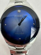 Fossil FS-3027 Arkitekt Indigo Blue Stainless Steel Wristwatch