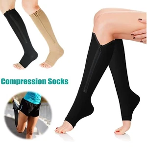Plus Size Wide Calf Compression Socks for Swelling Pain Edema Medical 20-30 mmHg - Picture 1 of 16