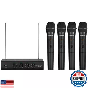 Phenyx Pro Wireless Microphone System, 4 Channel VHF Wireless Mics, w/ 4 Hand - Picture 1 of 5
