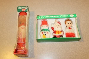 Vintage 1960's Christmas Capri Novelty Candles Santa Snowman Angel Made in Japan - Imagen 1 de 12