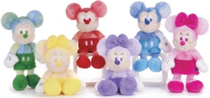 BRAND NEW DISNEY 12 INCH MICKEY RAINBOW FLUFFY COLOURS MINNIE PLUSH SOFT TOY - Picture 1 of 7