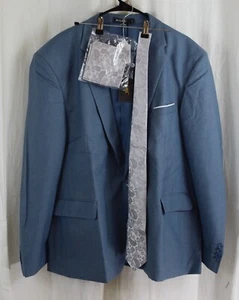 Wulful Men's 3 Piece Slim Fit One Button Suit Set Blue Size 3XL - Picture 1 of 3