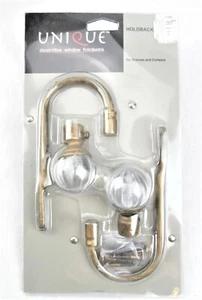 Curtain Draped Hardware Holdbacks Tiebacks With Crystal Finial Antiqued Brass - Picture 1 of 2
