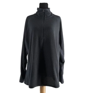 columbia quilted sweater thin 1/4 zip jacket Black outdoors hiking sz 1X - Picture 1 of 8