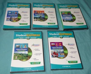 LOT OF 5 SETS = CD-ROM BRAND NEW = Prentice Hall STUDENT EXPRESS World Studies - Picture 1 of 11