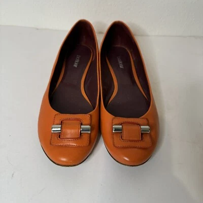 Zapatos planos de ballet Botkier de cuero miel naranja para mujer talla 37,5  Foto 1 de 4