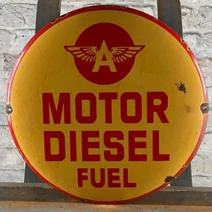FLYING A Enamel Sign ø 16.1" (41cm) Nice Retro Collector Rare Vintage Decoration - Picture 1 of 15