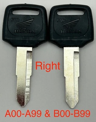 2 Key Blanks Honda Gyro Hawk NT650 Magna Nighthawk Rebel 250 Shadow Ace 500 600 - Image 1 of 2