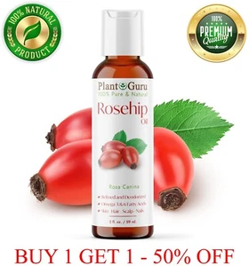 Rosehip Oil 2 oz. Cold Pressed REFINED 100% Pure Natural For Skin Hair - Picture 1 of 9