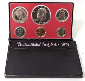 Vintage 1974 US United States Mint S Proof 6 Coin Set Eisenhower Envelope CG24 - Picture 1 of 6