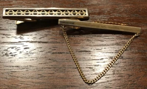 Pair Of Tie Tac Bar Clip Brass Hickok USA - Picture 1 of 6