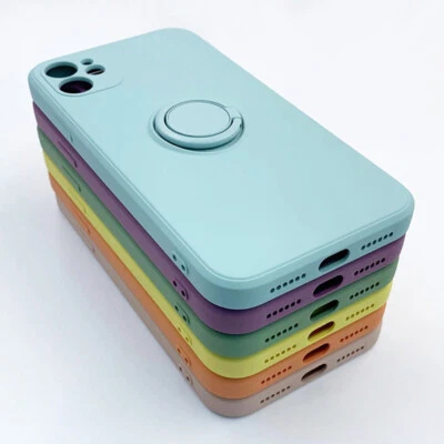 For iPhone 17 16 15 14 13 12 Pro Max 11 Liquid Silicone Ring Holder Case Cover - Image 1 of 4