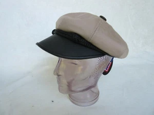 Canvas Brando Cap Leather Visor Hat Gasoliner Cap Rockabilly Vintage Peaked Cap - Picture 1 of 5