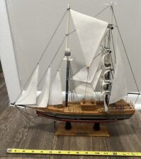Blue Nose Schooner Wooden Model Fishing Racing Ship Vintage Sail Boat 15x15