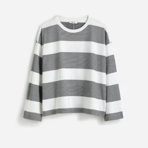 Madewell Easy Crewneck Long-Sleeve Tee Eyelet White Stripe L NWT - Picture 1 of 6