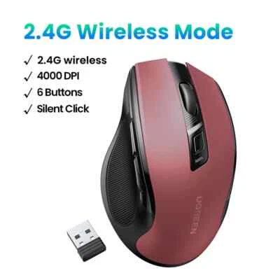 Wireless Ergonomic Mouse 4000 DPI Silent 6 Buttons For MacBook Laptop Mute Mice - Image 1 of 4