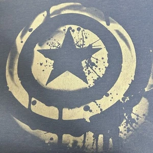 Captain America MARVEL Comics Men's Logo Style DRIP Blue T-Shirt Tee Size M - Picture 1 of 4