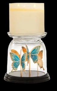 BATH AND BODY WORKS 3 WICK BUTTERFLY CANDLE HOLDER CANDLE NOT INCLUDED  - Picture 1 of 8