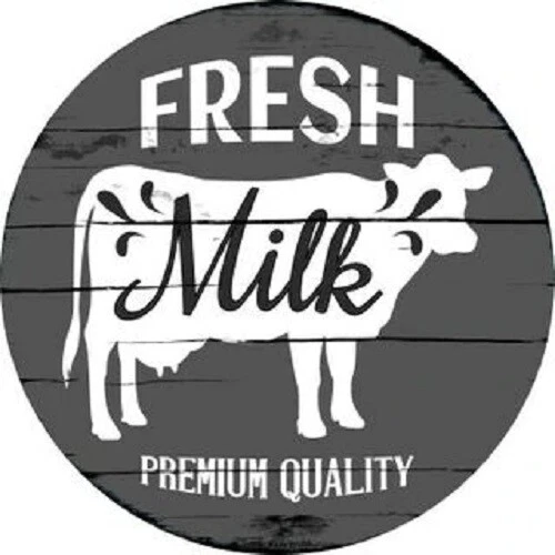 Letrero circular de metal ligero de 12" estilo granja de leche fresca Foto 1 de 1