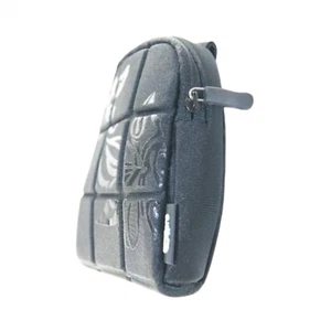 Compact Padded Camera Case Universal Soft Bag Pouch + Strap Flower Zip Up Black - Picture 1 of 5