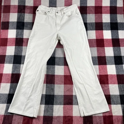 Polo Jeans Ralph Lauren White 30x27" Made in Mexico Vintage Split Inseam Flare - Image 1 of 4