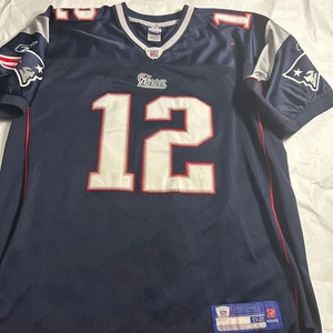 Camiseta Tom Brady 12 New England Patriots Reebok NFL 52 cosida mancha auténtica - Imagen 1 de 8