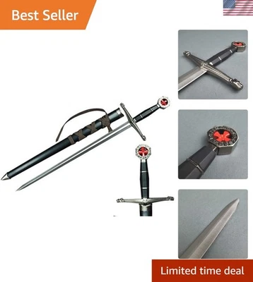 Medieval Prince Sword - 17" Short Replica with Cast Metal Handle & Scabbard - Image 1 of 4
