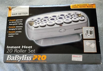 Juego de 20 rodillos de cerámica de calor instantáneo BaBylissPRO set de pelo con clips caja abierta Foto 1 de 4