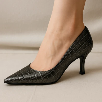 Anne Klein Iflex Womens Brown Pointed Toe Kitten Heel Ankle Strap Shoes Size 10M - Image 1 of 4