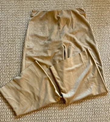 Level 99 Mujer Pull-On Alto Imitación Gamuza Cintura Elástica Pierna Ancha Talla XL Beige Foto 1 de 4