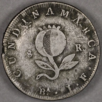 1821 Ba JF Colombia Silver 8 Reales - Image 1 of 3
