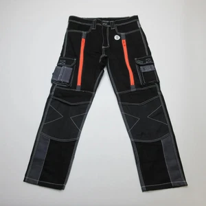 HASHOOB Herren Cargo Hose Gr. 36x30 schwarz orange grau gerades Bein Utility - Bild 1 von 8