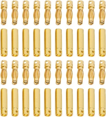 20 Pares Conector Bala Banana 4.0mm 4mm Enchufe Macho Hembra para Batería RC...  Foto 1 de 3