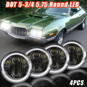 For Ford Gran Torino 1972-1976  4pcs Round 5.75" 5-3/4" LED Hi/Lo Headlights - Bild 1 von 16